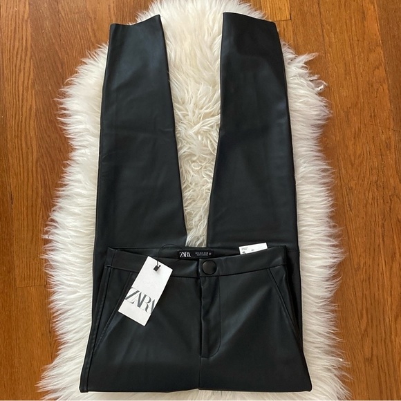 Zara Pants - Zara High-Waist Faux Leather Leggings w/Side Zips